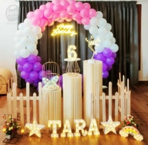 birthday Purple Pink and White Ring Birthday Decor